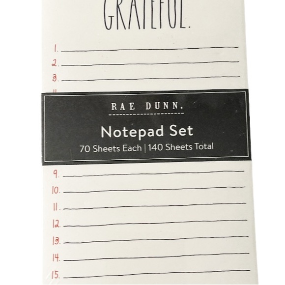 NEW Rae Dunn 🍁GRATEFUL/THANKFUL🍁 Notepad Set/2 - Picture 4 of 5
